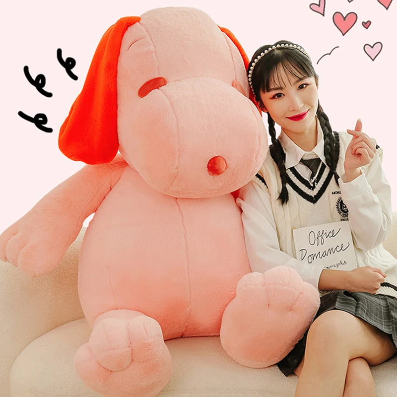 

50/65/80cm Cartoon Cute Pink Snoopy Plush Toy Pillow Sofa Cartoon Plush Doll Children'S Gift Birthday Gift