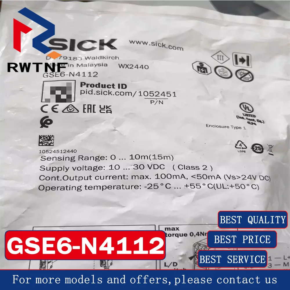 

Brand New Genuine GSE6-N4112 SICK Photoelectric switch sensor,100% original warehouse stock
