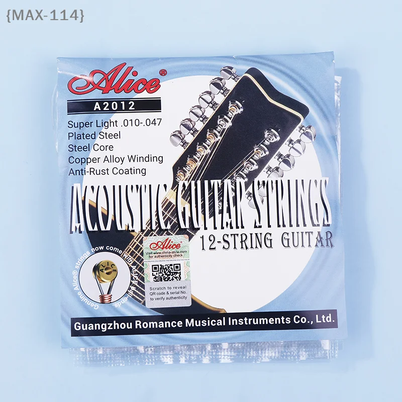 【MAX114M3】A2012 12-String Acoustic Guitar Strings Set 010-026 - Musical Instrument Guitar Parts Replacement Accessories 12 Strin