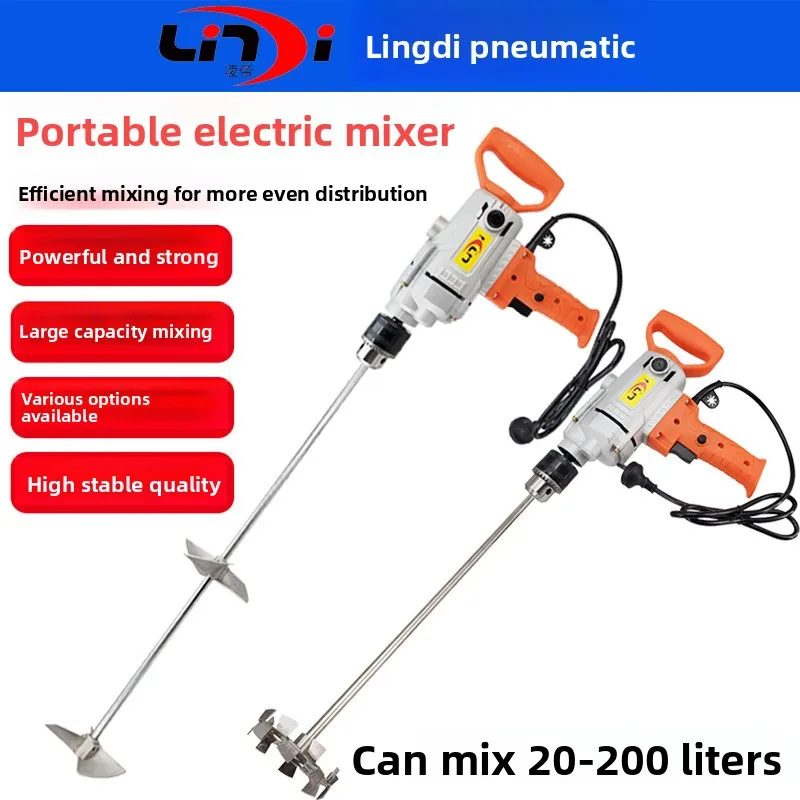 

Lingdi Portable Electric Mixer, Paint and Paint Mixer, High Power Greybeater Putty Powder Mixer