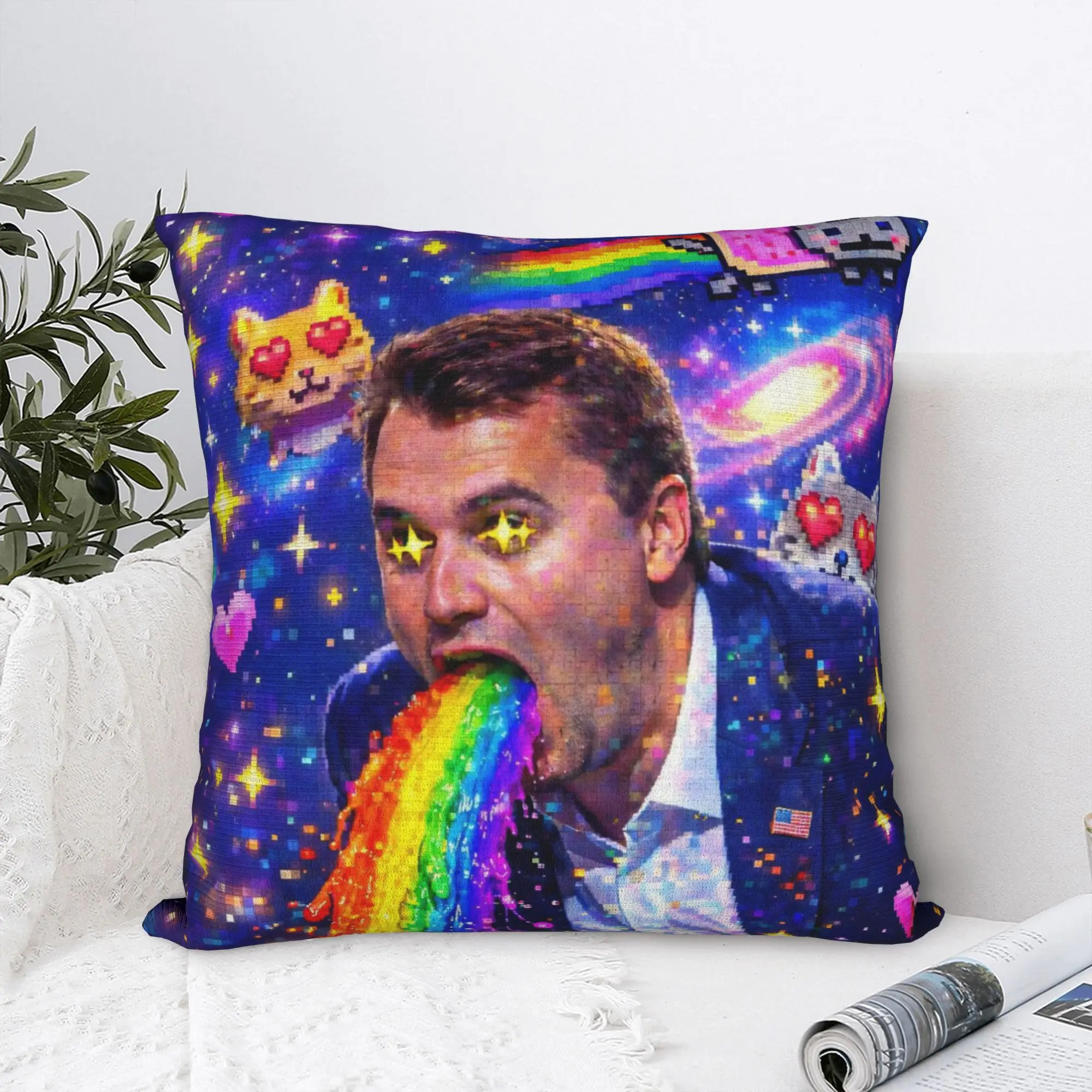 Charlie Kirk Creative Meme Funny Pillowcase Fabric Cushion Cover Decorations Kirkification Pillow Case Cover Living Room Zipper