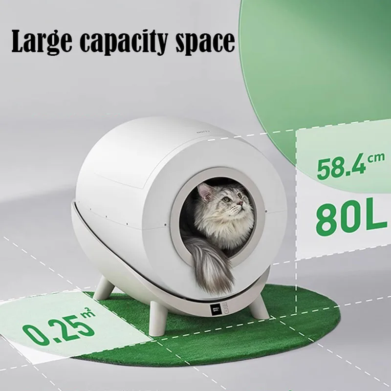 Smart Cat Toilet Automatic Cat Litter Box Extra Large Tray Self Cleaning Sandbox APP Control Cat Electric Toilet Pet Commodes