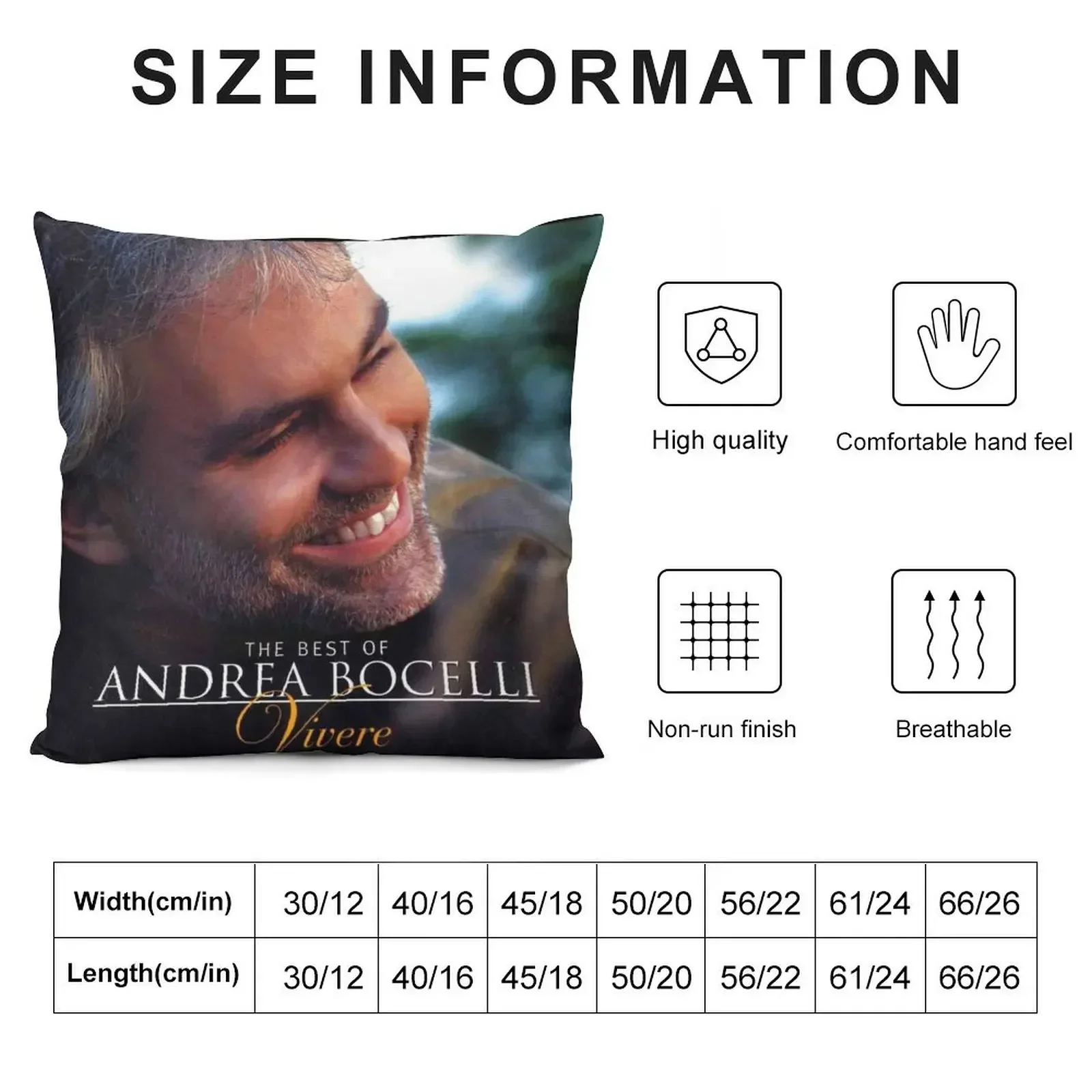 The Best of Andrea Bocelli Vivere Throw Pillow Pillowcase Cushion Anime Custom Cushion Photo pillow