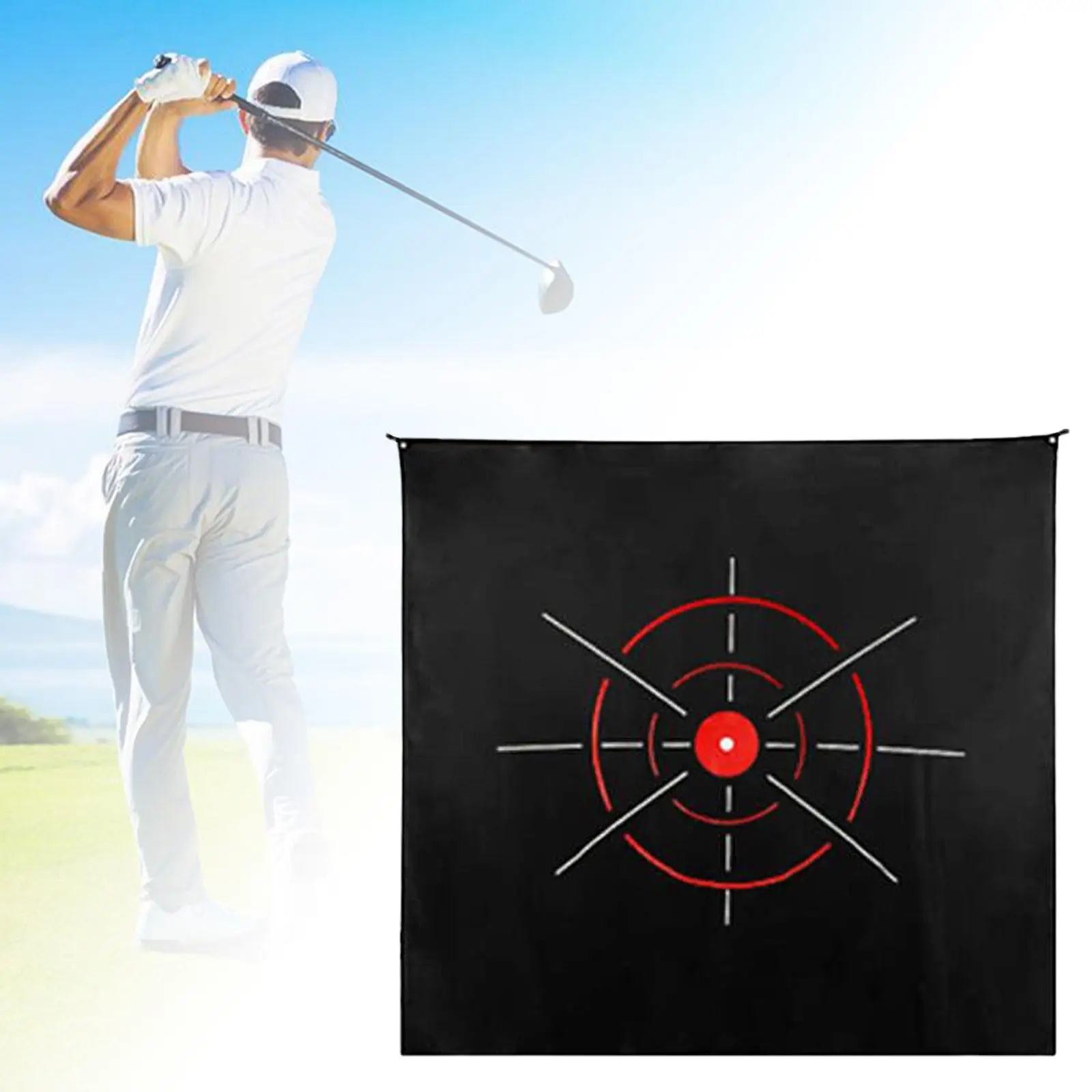 Golf Target Cloth Hitting Net Portable Hanging Circle Backstop Training Aid for Outdoor Garden Hitting Practice Backyard Golfing