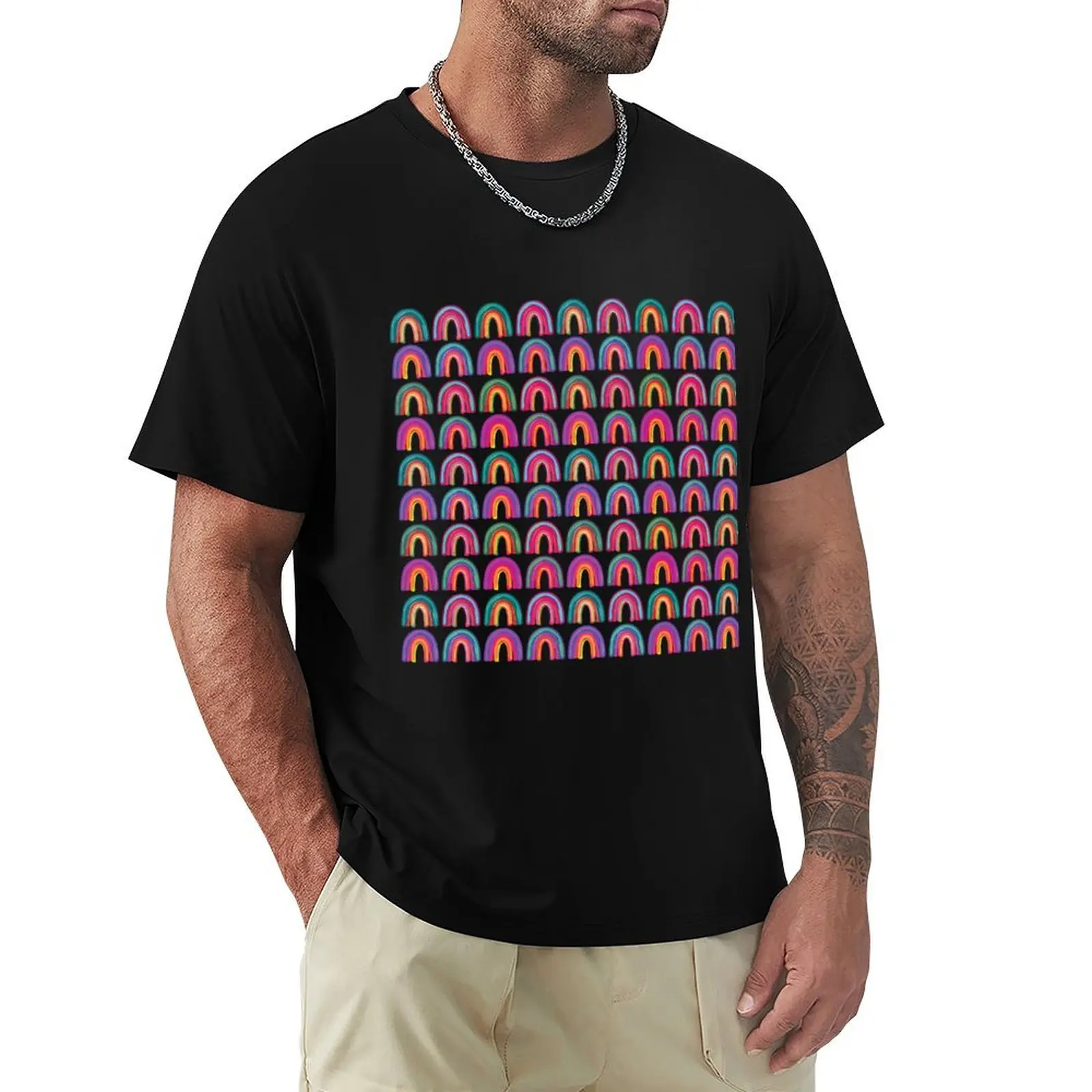 

Bright Rainbows T-Shirt oversize t-shirts man vintage t shirts basketball graphic tees sweat shirts, men