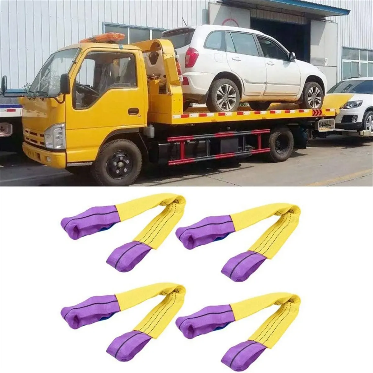 ABZT 4pcs Tie Down Straps Soft Loop Tie Down Straps Heavy Duty Tie Down Axle Straps Car Retractable Tie Down Loops
