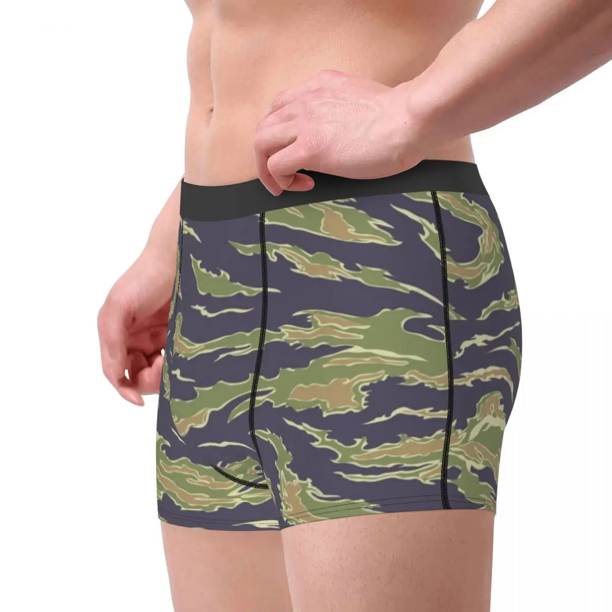 Custom Tiger Stripe Camo Army Camouflage Underwear Military Army Tactical Boxer Briefs Soft Shorts Panties Underpants