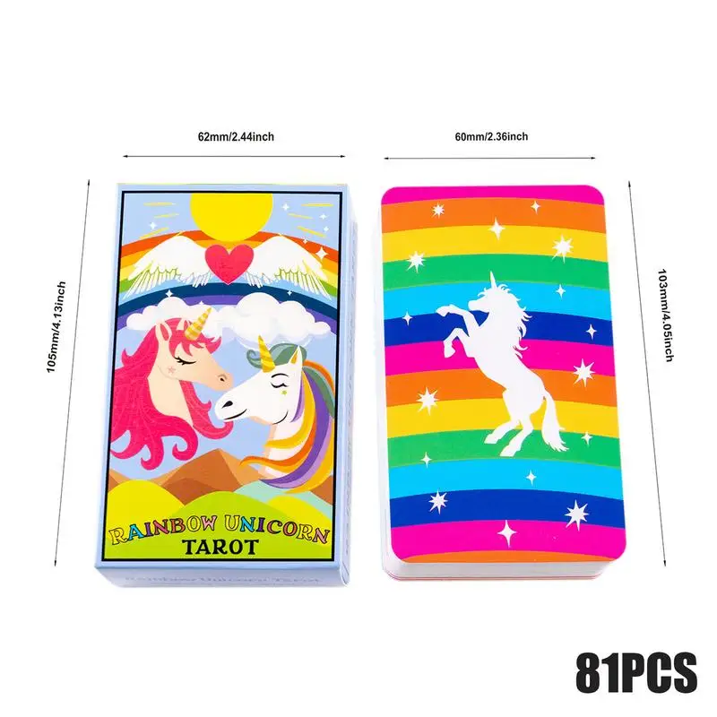 Tarot cheval arc-en-ciel mystérieux, jeu de cartes de fête, oracle, pour la famille et les amis