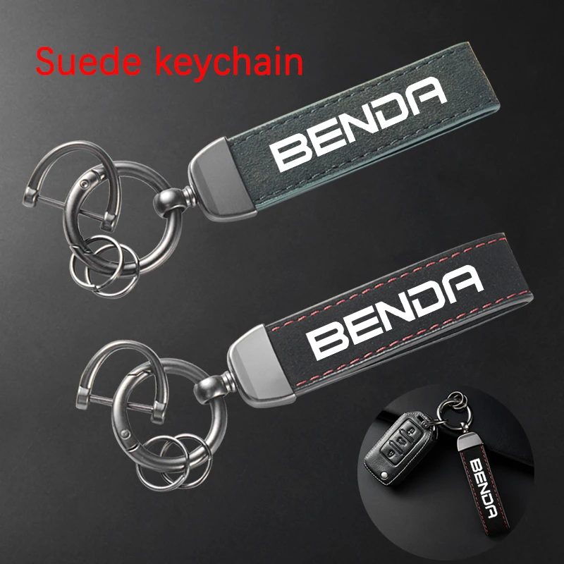 High-Grade Leather Suede Keychain Motorcycle Keyring For Keeway BENDA LFC 700 Benda 700 LFC Pro LFS 700 Accessories