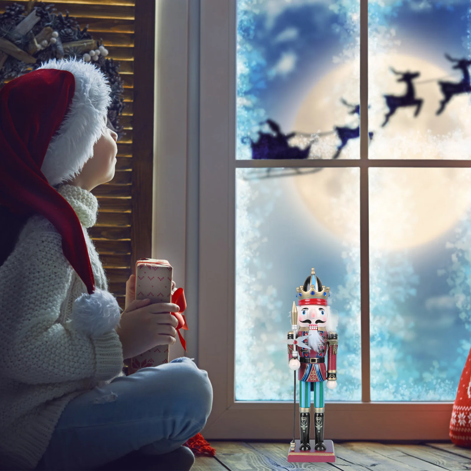 

1Pcs Wooden Walnut Nutcracker Soldier Ornament Premium Painted Puppet Creative Xmas Desktop Decor Festival Party Home Adornment