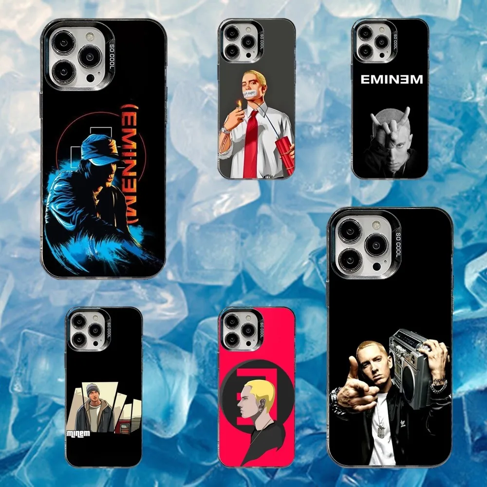 

E-Eminem Singer Phone Case For iPhone 16,15,14,13,12,11,Mini,Pro,SE,MAX White Matte Shockproof Cover