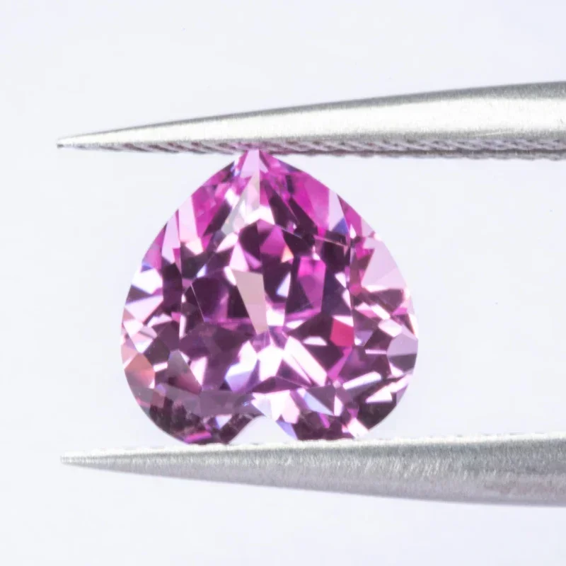 

Lab Grown Sapphire Heart Shape Pink Color Charms Advanced Jewelry Rings Earrings Making Extremely Shiny Quality CertificateNN