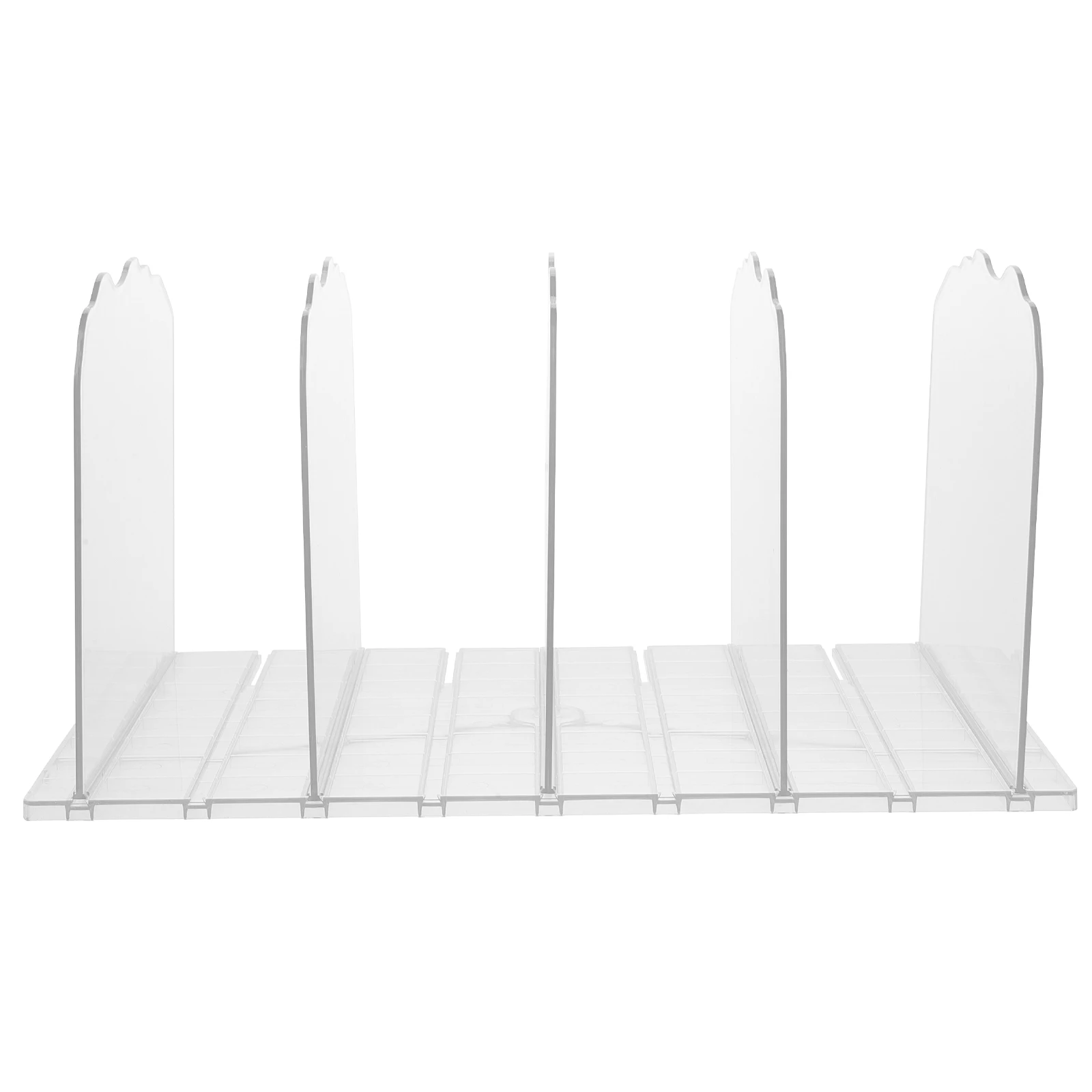 

Clear 5-Tier Book Rack for Clothes Bags Books Reusable Plastic Purse Organizer Shelf Shelf Container Organizer