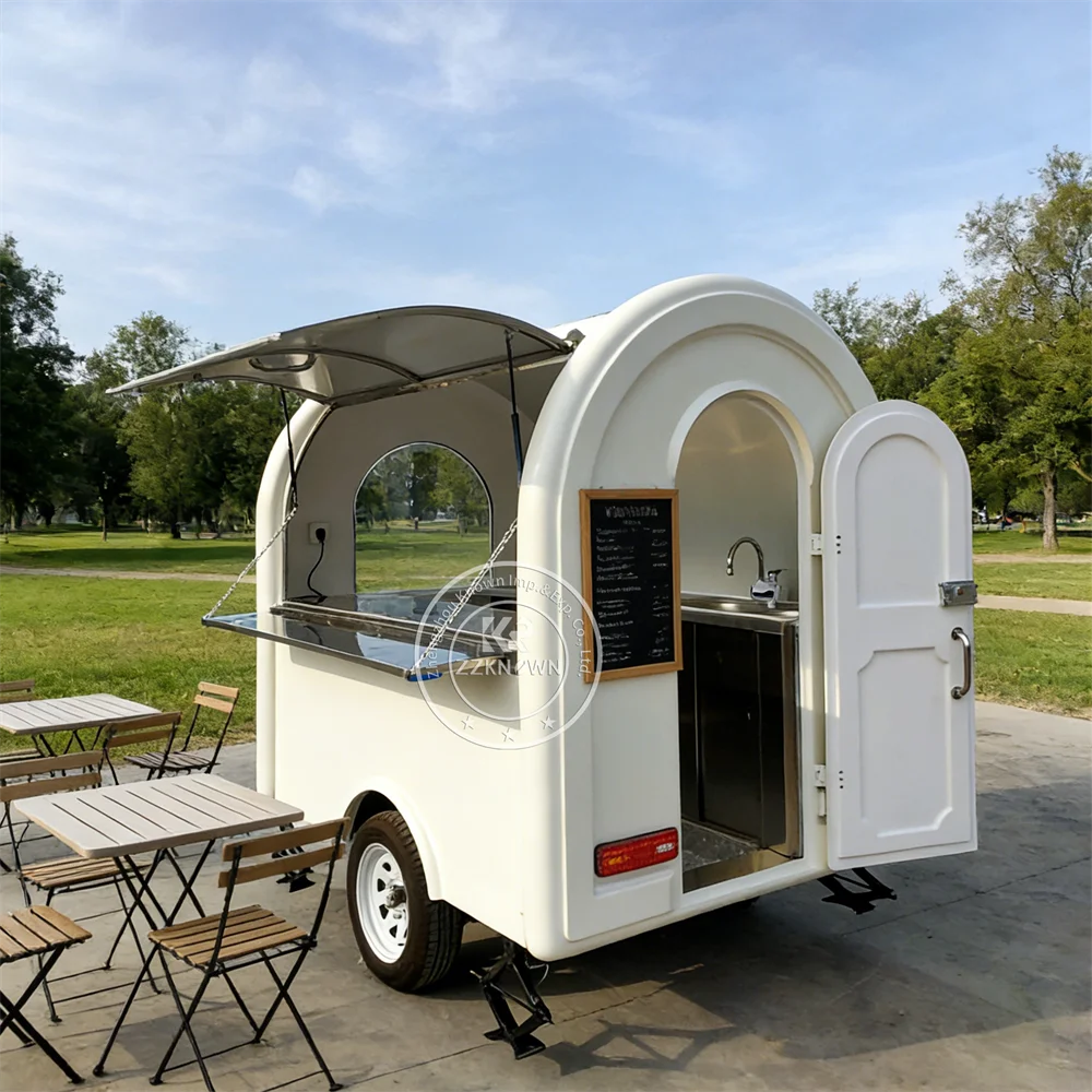 Custom Color Fashion Ice Cream Food Truck Coffee Juice Beverage Trailer Mobile BBQ Food Trailer For Restaurants
