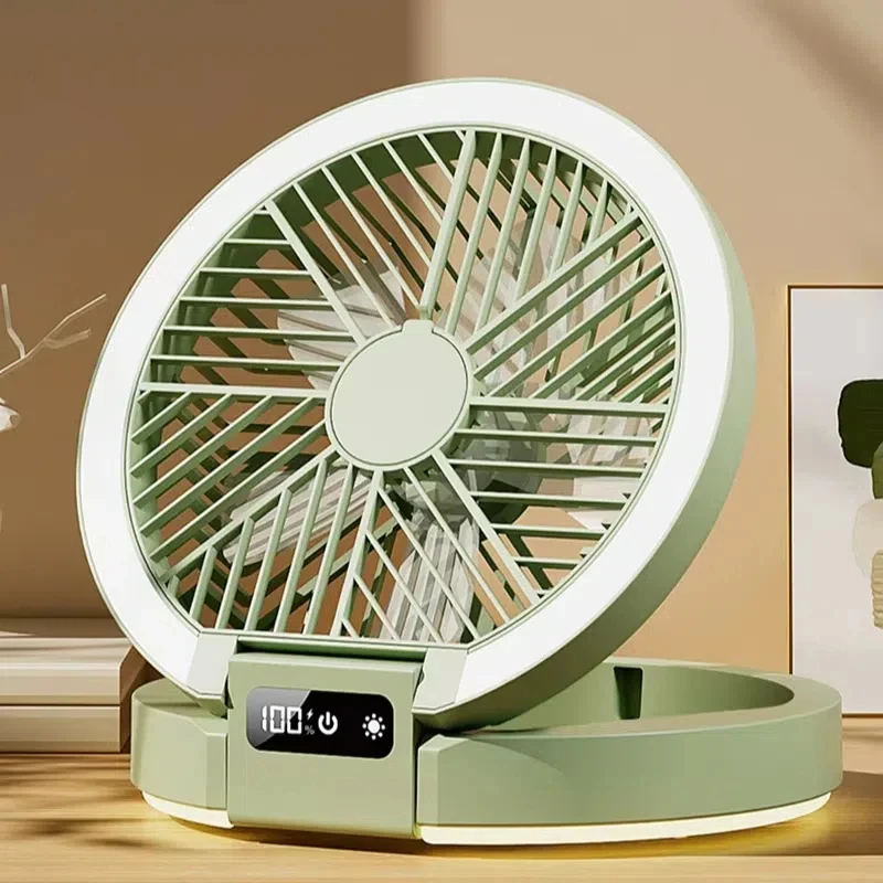 2025 Multi-Functional Electric Fan with LED Display Wireless Portable Home Silent Ventilation Desktop & Wall Mounted Cooling Fan image 3