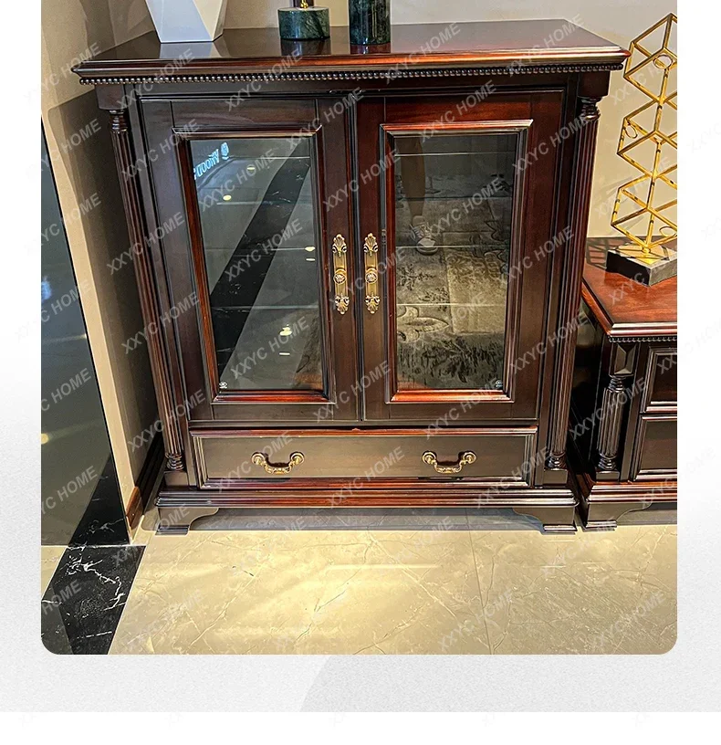

solid wood dining side cabinet dining room carved wine tea cabinet cupboard kitchen locker side cabinet