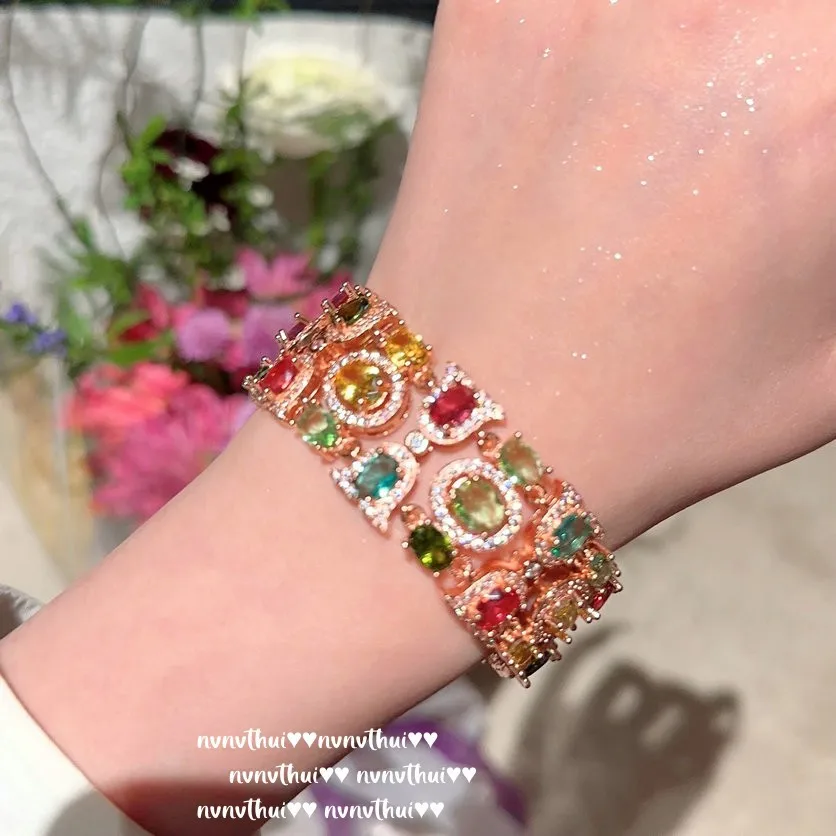Luxury 18K Rose Gold Plated Multicolor Cubic Zirconia Set