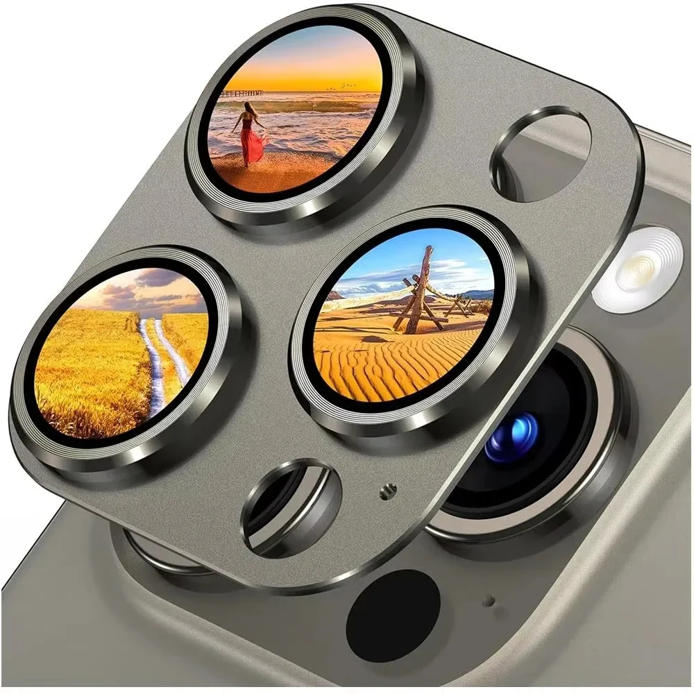 

3Pcs Metal Camera Lens Protector Glass For iPhone 15 17 13 11 14 16 Pro Max 13 12 Mini Rear Len Screen Protectors Anti-scratch