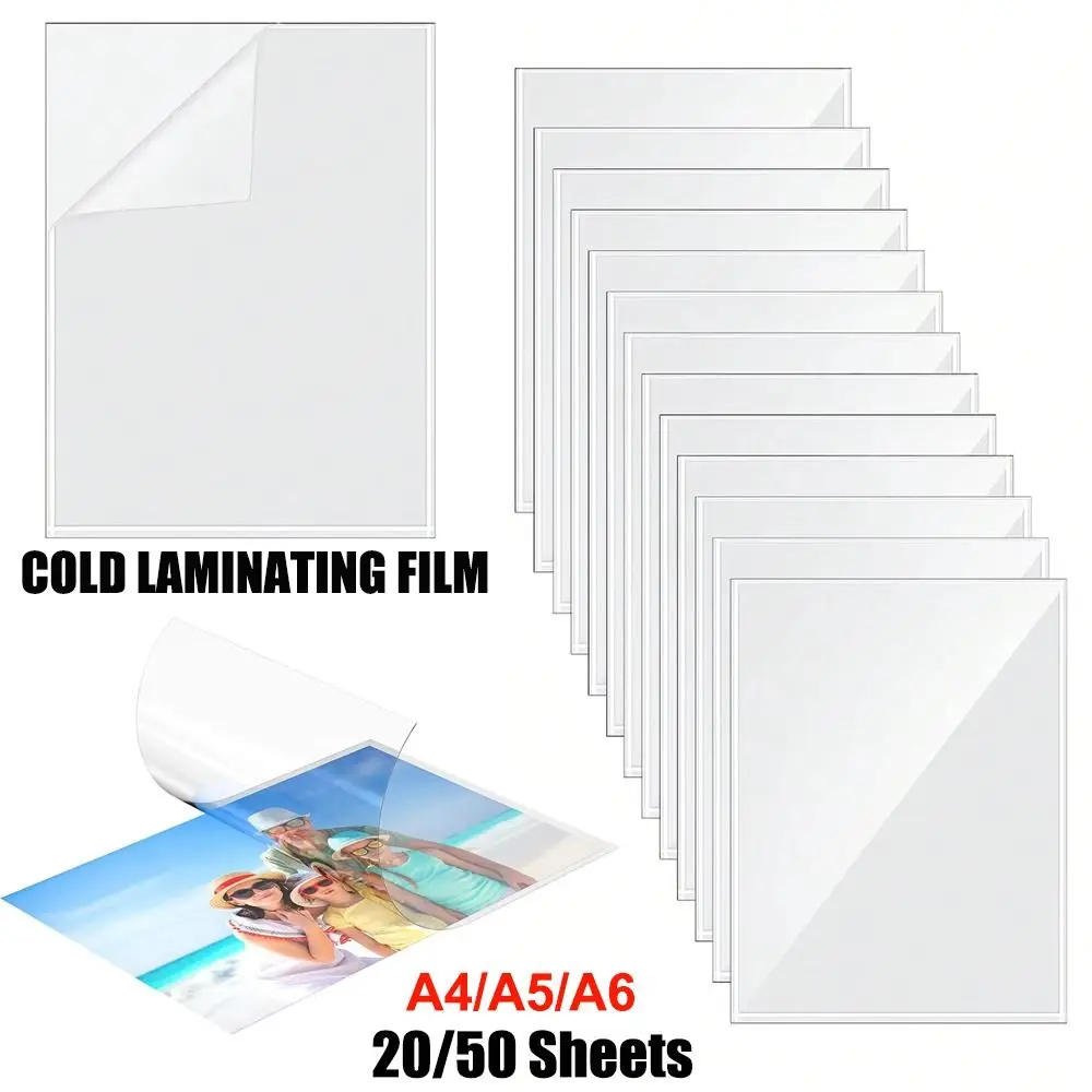

New A4/A5/A6 Cold Laminating Film Waterproof Non-Printable Glossy Film Clear Photo Picture Protection Office&Home Use