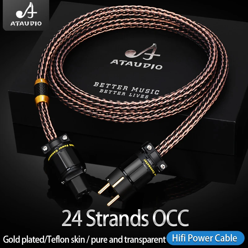 HIFI Power audio cable CD Amplifier 6N OCC  Power Plug Cable HIFI AC Mains Power Cable US EU AU  Power cable