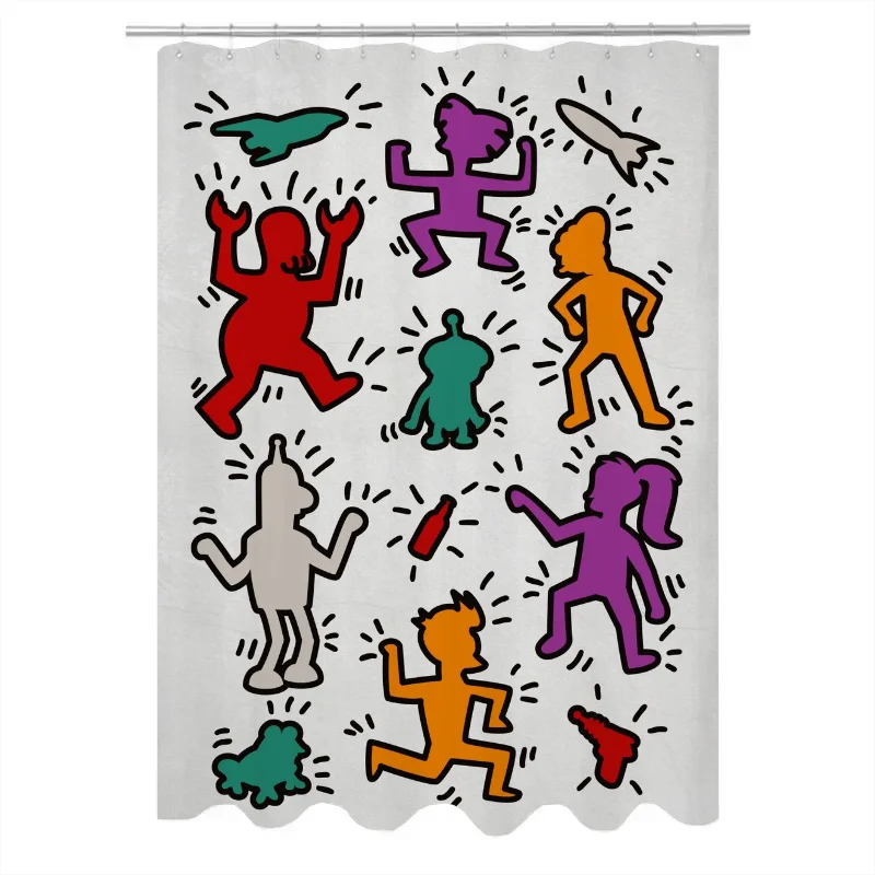 Keith Harings Bathroom Curtain for Shower Curtains for Bathroom Accessories Bath Bedrooms Waterproof the Home Fabric Shade