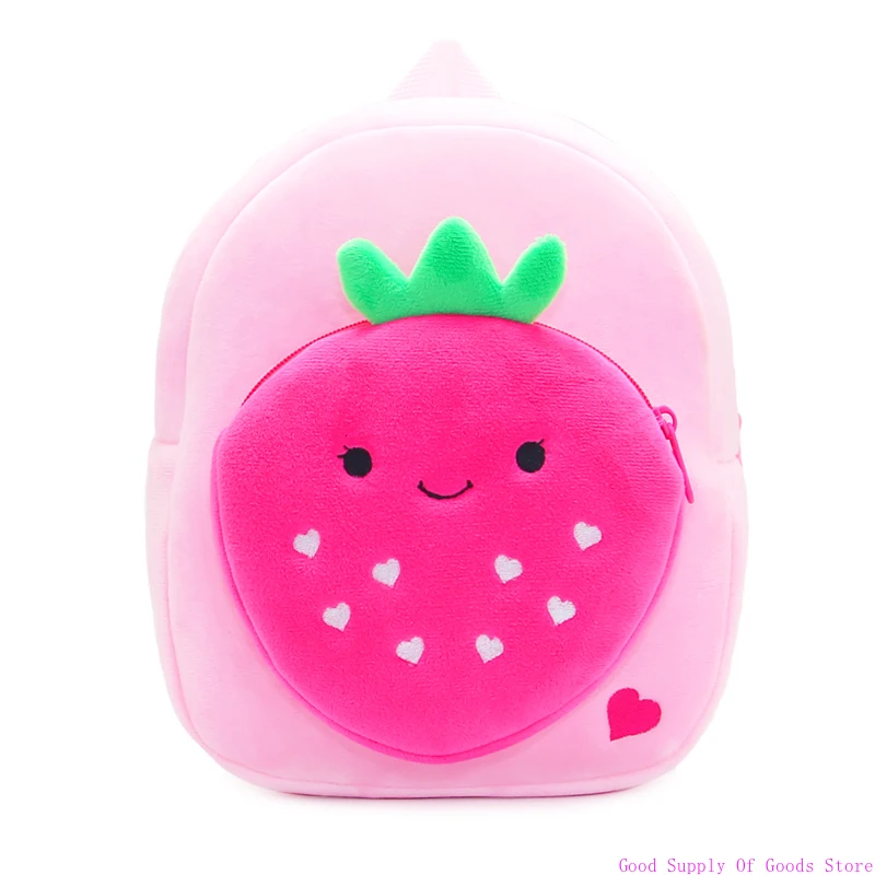 Детская сумка, милый мультяшный рюкзак с фруктами, детский плюшевый рюкзак, повседневный мини-рюкзак для мальчиков и девочек