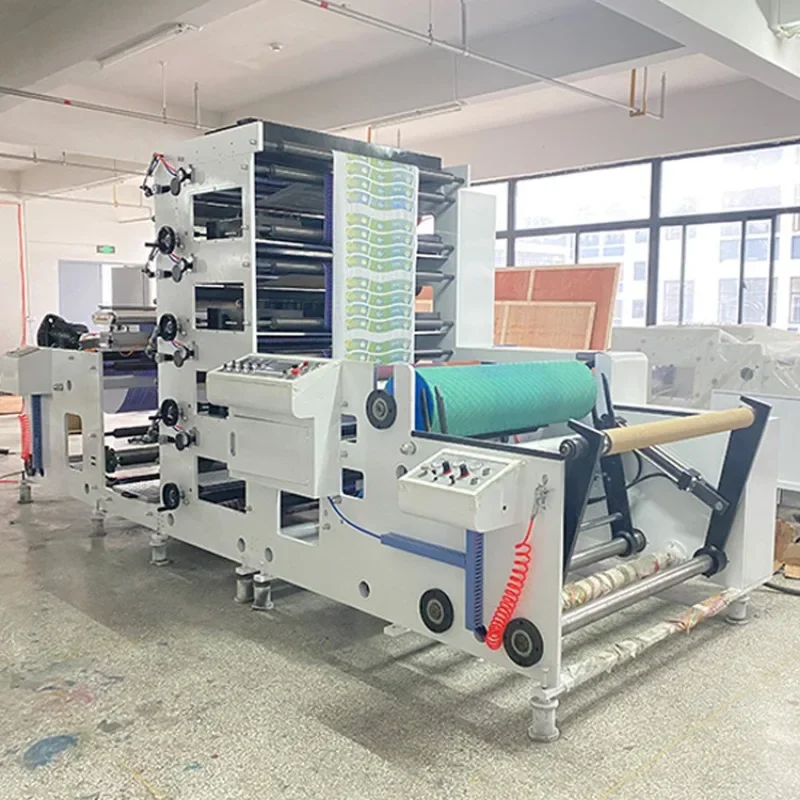 6 Colors Central Drum Paper Cup Flexographic Printing Machine Mini Flexo Printer 4 Color Label Roll Paper Flexo Printing Machine