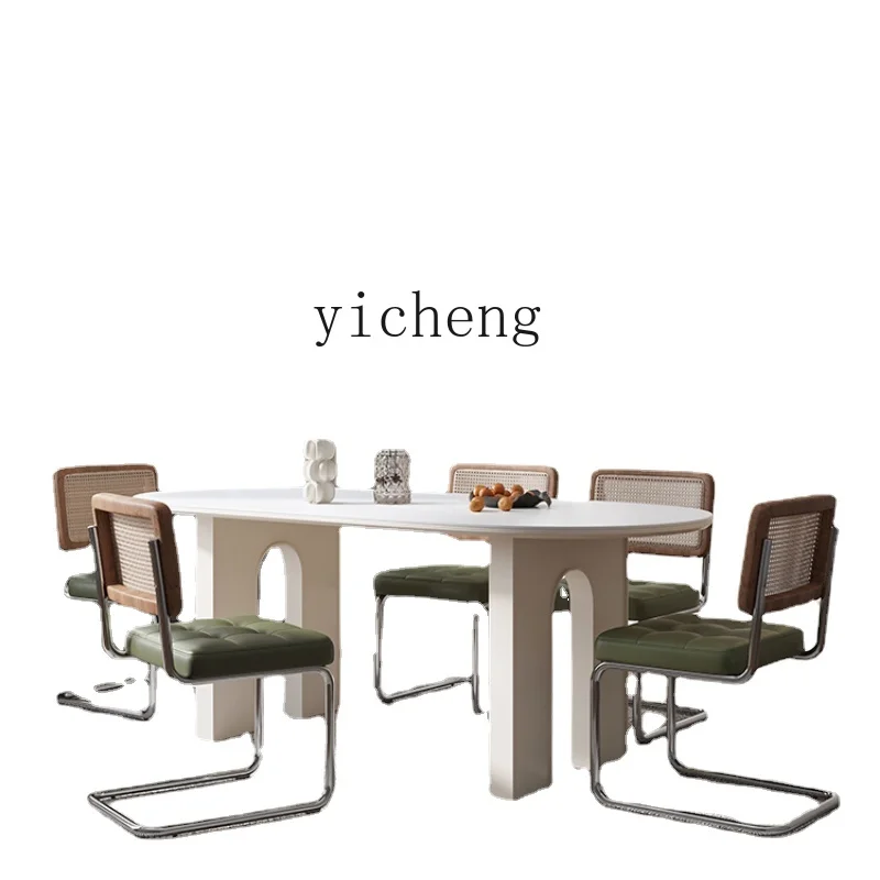 

Zf Dining Tables and Chairs Set Simple Stone Plate Household Small Apartment Dining Table Internet Celebrity