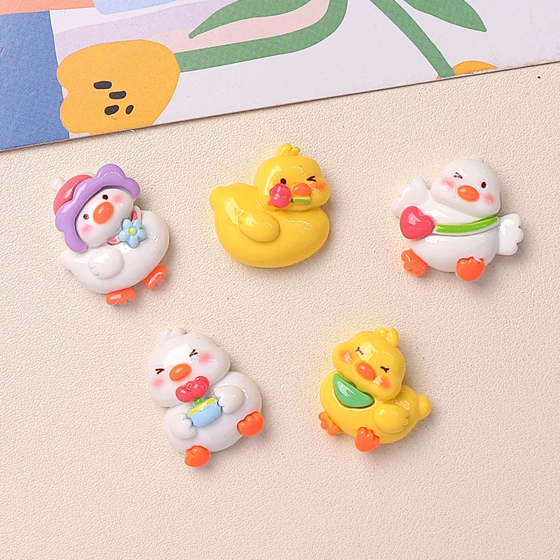 

Kawaii Duckling Resin Animal Cabochon 20pcs Resin Flatbacks for DIY Jewelry Making Wholesale Scrapbook Decoration Accessory