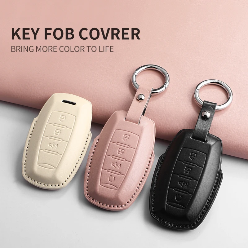 

PU Leather Car Remote Key Cover Accessorie For Great Wall Poer Haval H6 GWM Ute Cannon Pao P Series Anti-Scratch Protector Shell