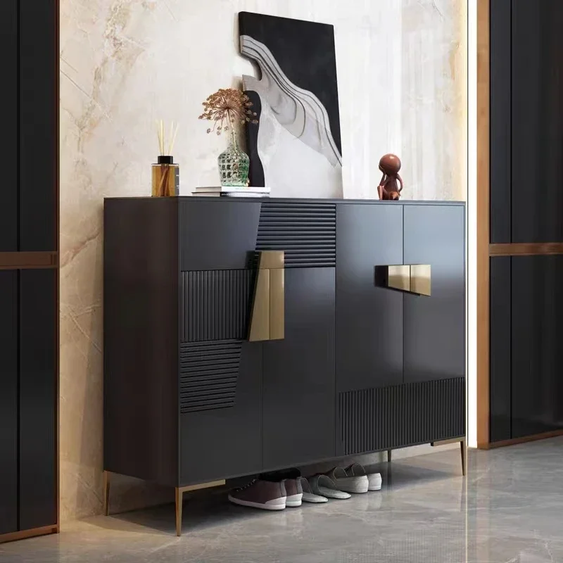 Green Display Shoe Cabinet Organizer Quality Entryway Wooden Shoe Cabinet Corridor Storage Zapatera Small Apartment Furniture