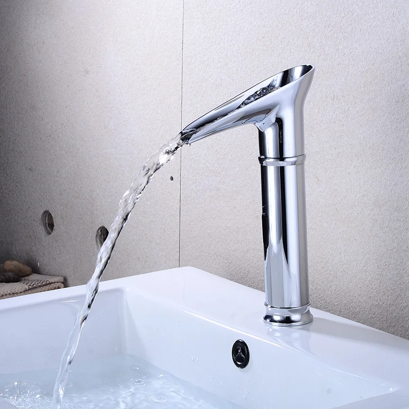 

LED temperature control faucet smart basin hot and cold bathroom washbasin waterfall
