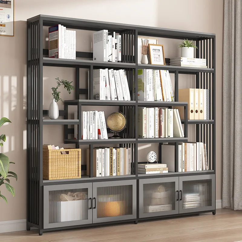 Bookshelf Integrated Wall Storage Rack Floor Shelf Library Multi-layer Locker Living Room Bookcase Display Cabinet