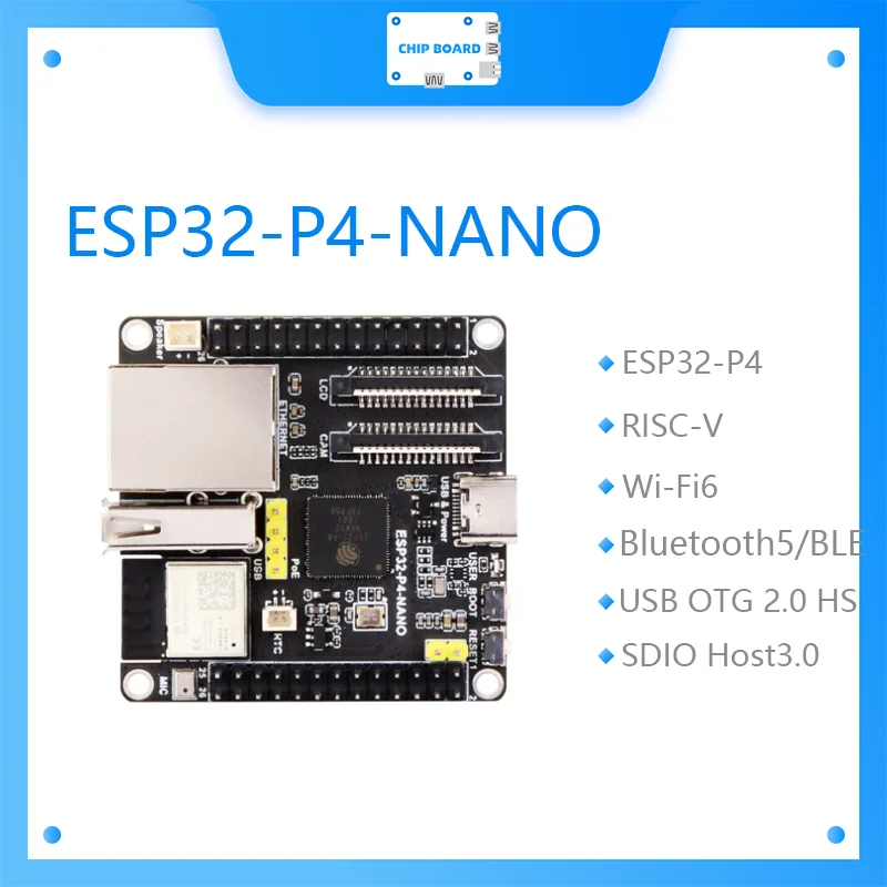 Waveshare ESP32-P4-NANO ESP32-P4 RISC-V MCU Bluetooth5/BLE  Wi-Fi6 32MB PSRAM 16MB Flash Camera Interface MIPI CSI 2-lane