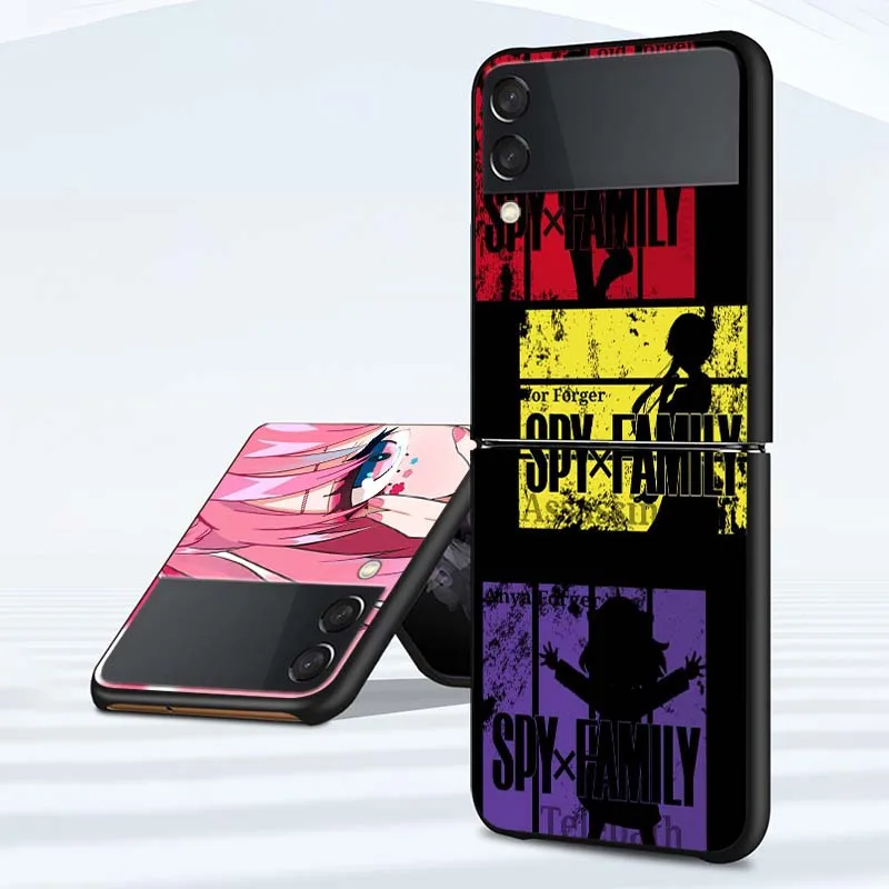 Anime SPY x FAMILY Comics Cover Phone Case For Samsung Galaxy Z Filp 8 3 4 5 6 7 5G PC Hard Mobile Folding Black Gifts Shell