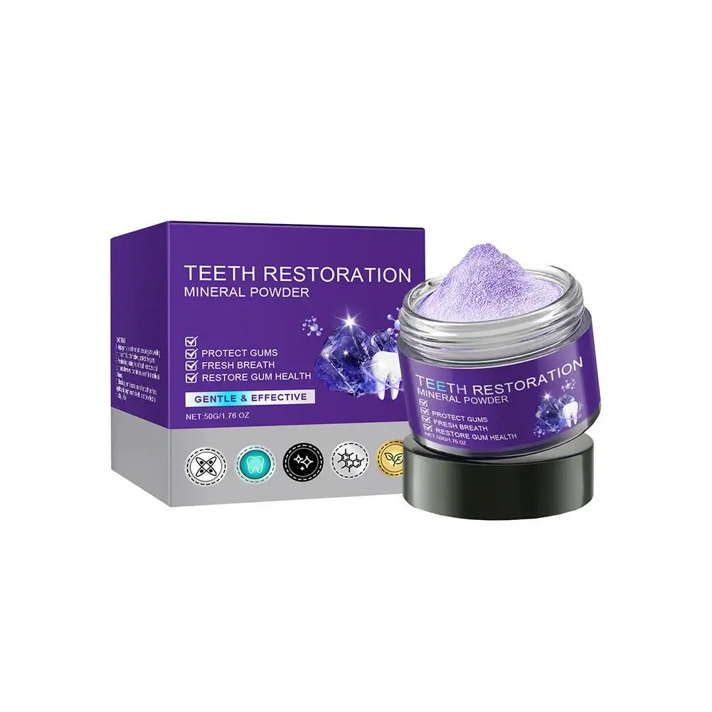 Cuidados de higiene oral roxo dentes branqueamento creme dental mousse corretor de cor pó de limpeza dental mancha remover pó