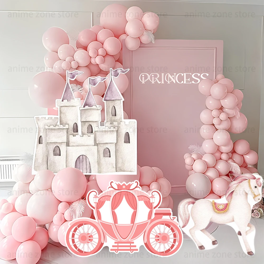 Castle Carriage Cutout Board Princess Birthday Party Decoration Luxury Carriage Cardboard Wedding Baby Shower Supply Photo Props