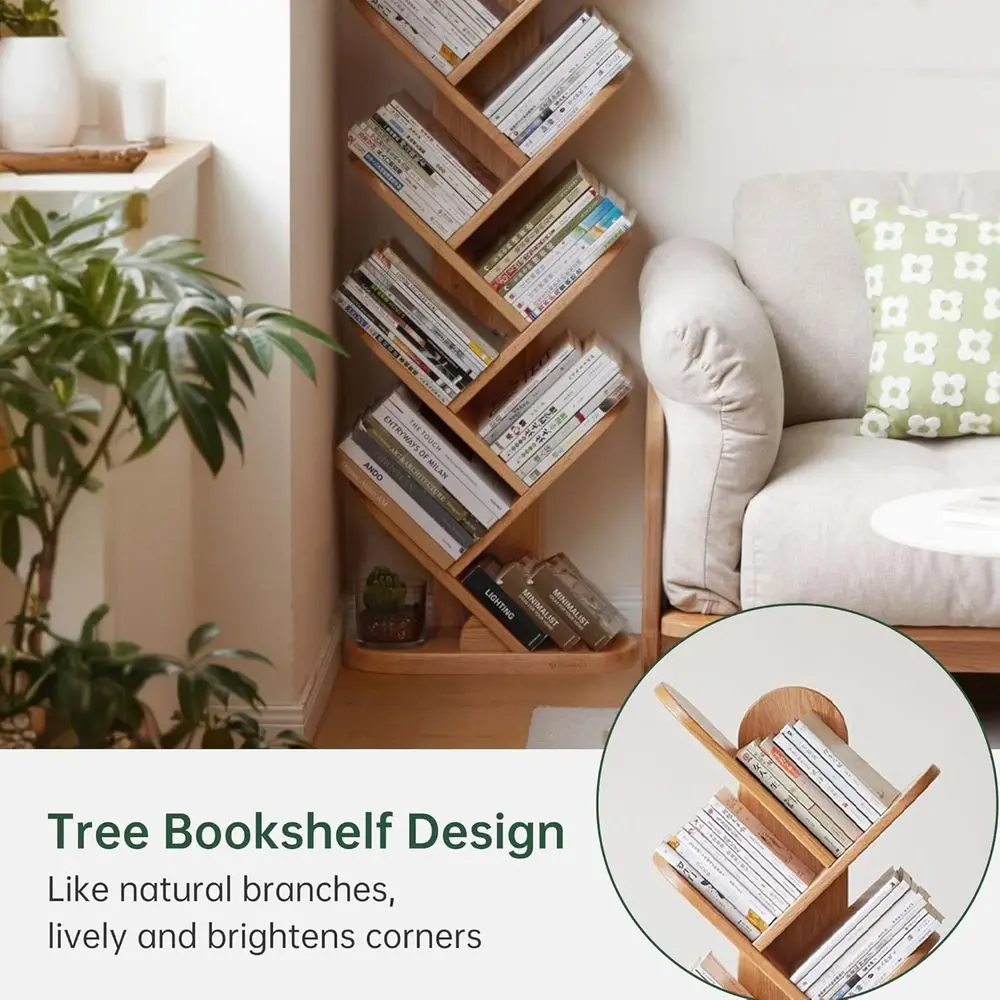 Multi-Tier Wooden Bookshelf - Modern Storage Organizer for Home, Office, and Study