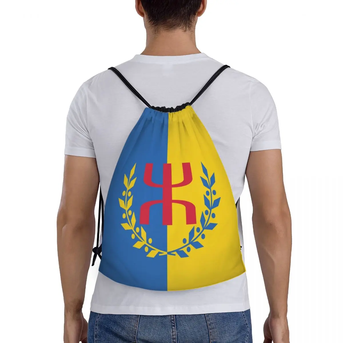 Kabyle Amazigh Flag zaino con coulisse borsa da palestra sportiva per donna uomo Berber Proud Training Sackpack