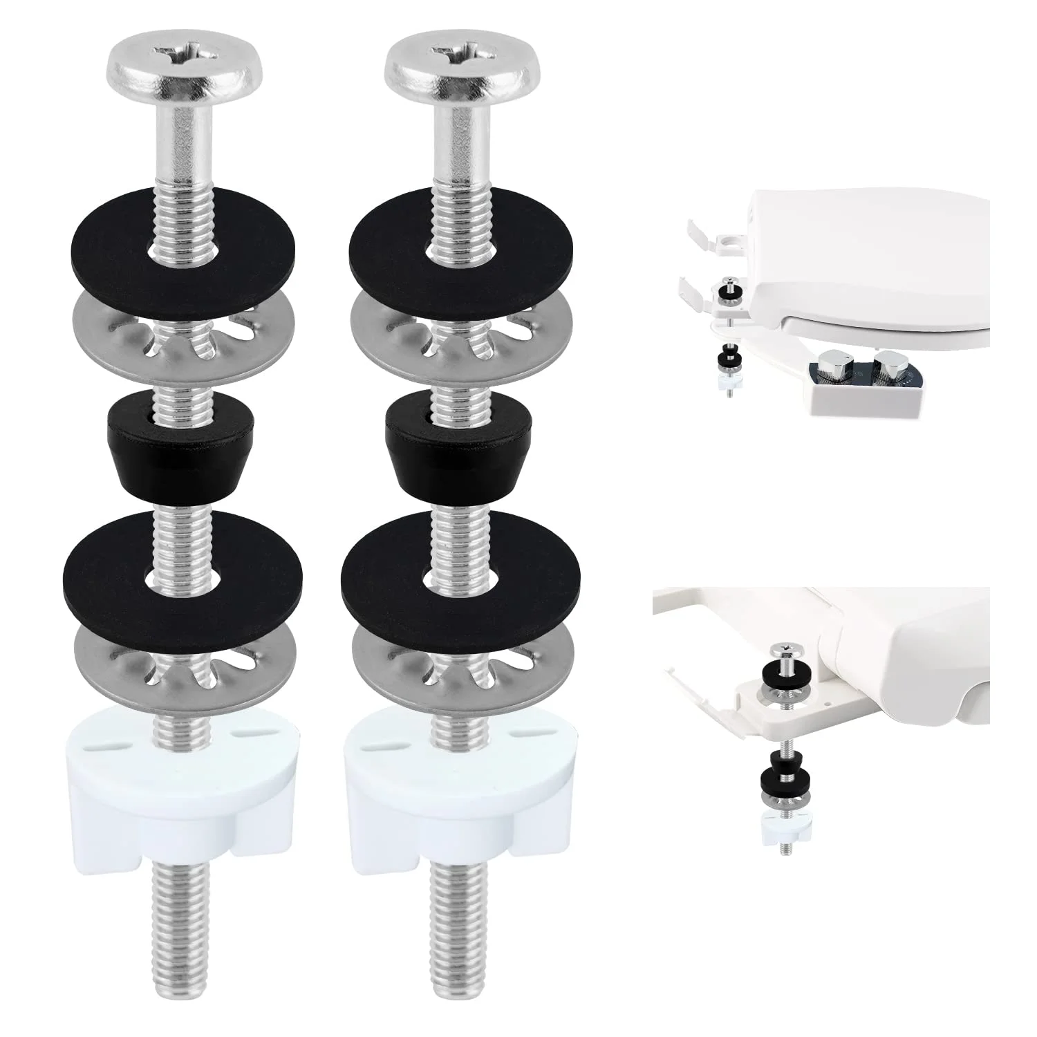 

2 шт. болты для унитаза, удлиненные винты для сиденья унитаза диаметром 3,74 дюйма, сменные болты, сменные болты для сиденья унитаза из нержавеющей стали K