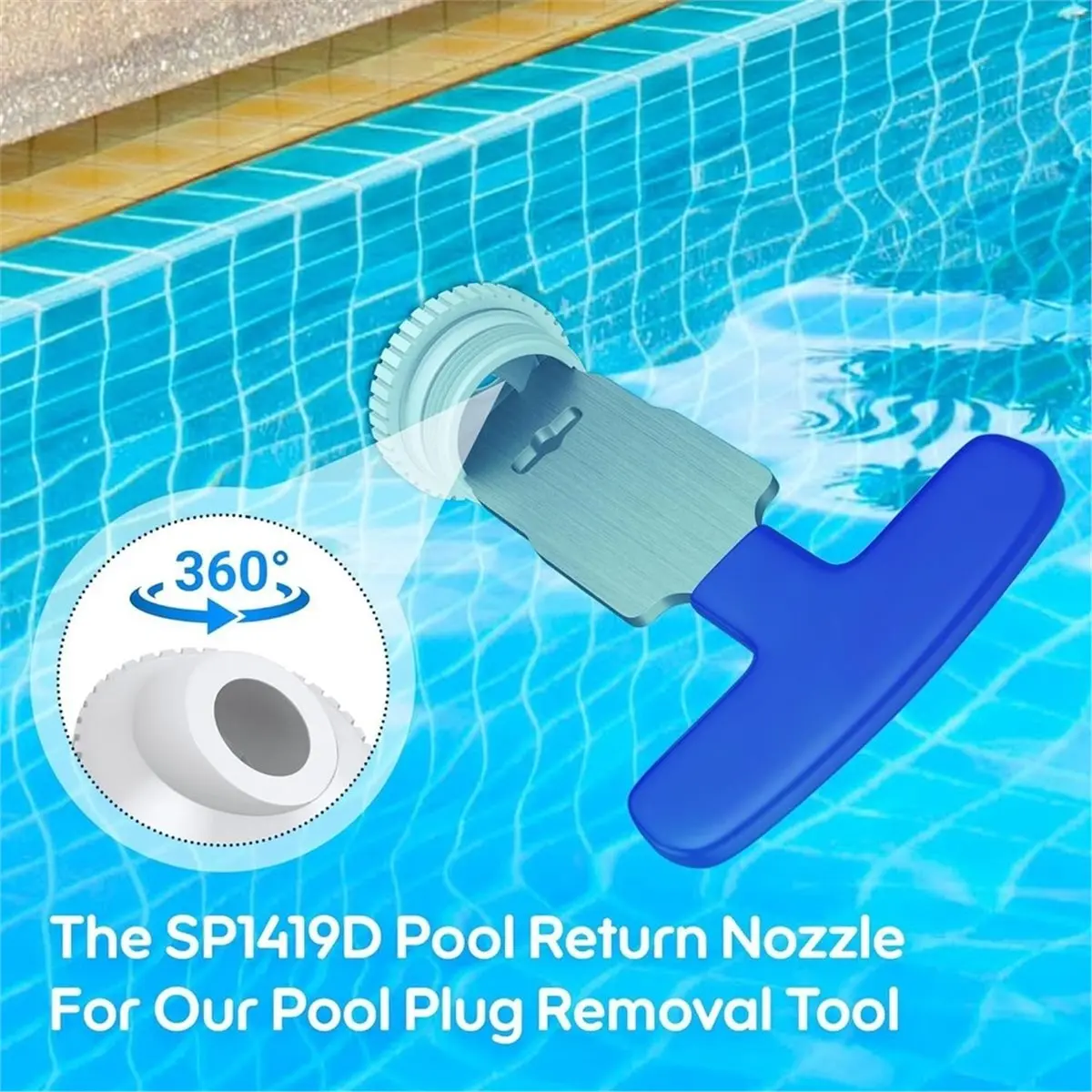 Multi-use Gear Pool Inlet Fitting Kit, Inlet Nozzle, Threaded Drain Plug, Inlet Grille & Removal Tool, Swimming Pool Accessories