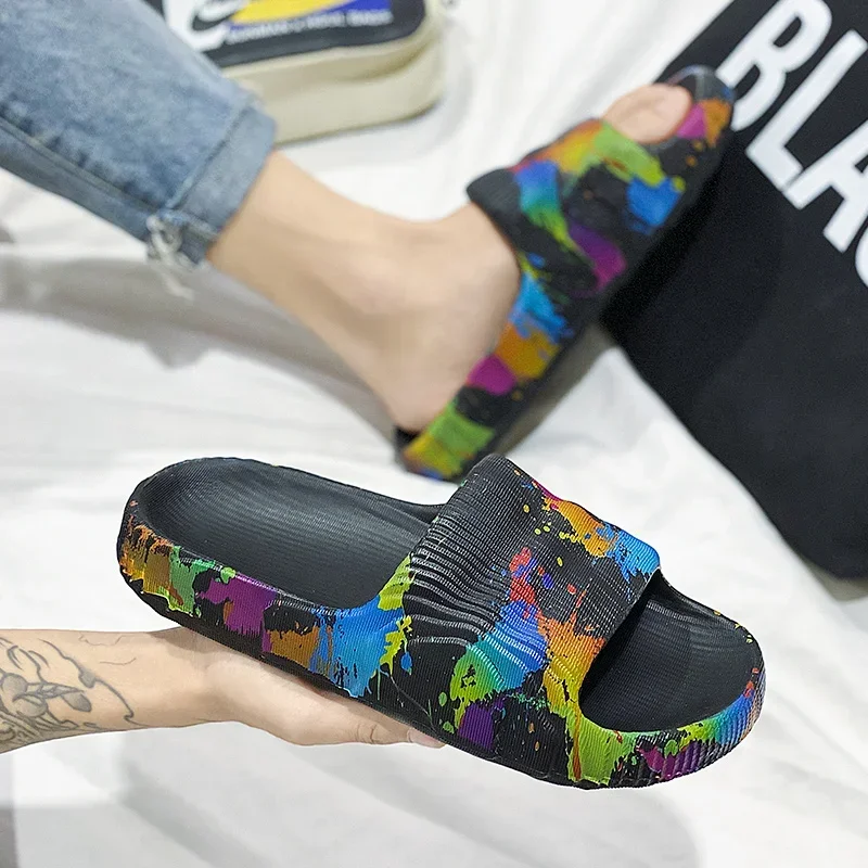 Men House Shoes Cool Slippers Beach Outdoor EVA Non-Slip Slides Ladies Fashion Flats Flip Flops Casual Sandals Luxury Household