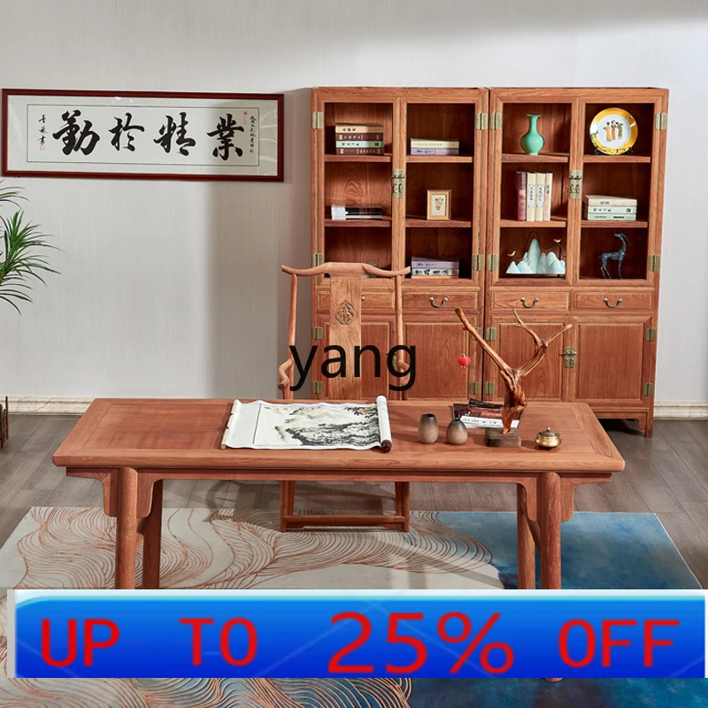 

LMM red sandalwood painting case rosewood calligraphy table Chinese study furniture