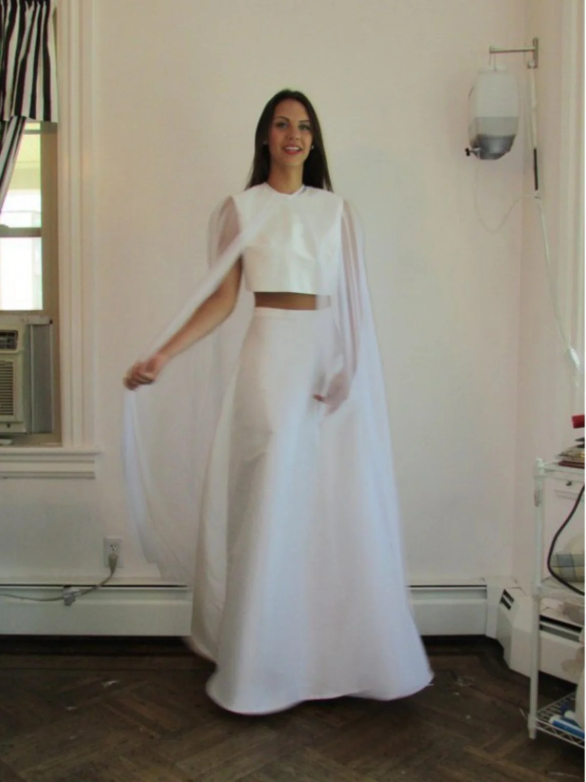 

New Fashionable Long Sleeveless Shawl for Women Elegant Simple Style Wedding Dress Accessory Long Coat Elegant Women's Fashion