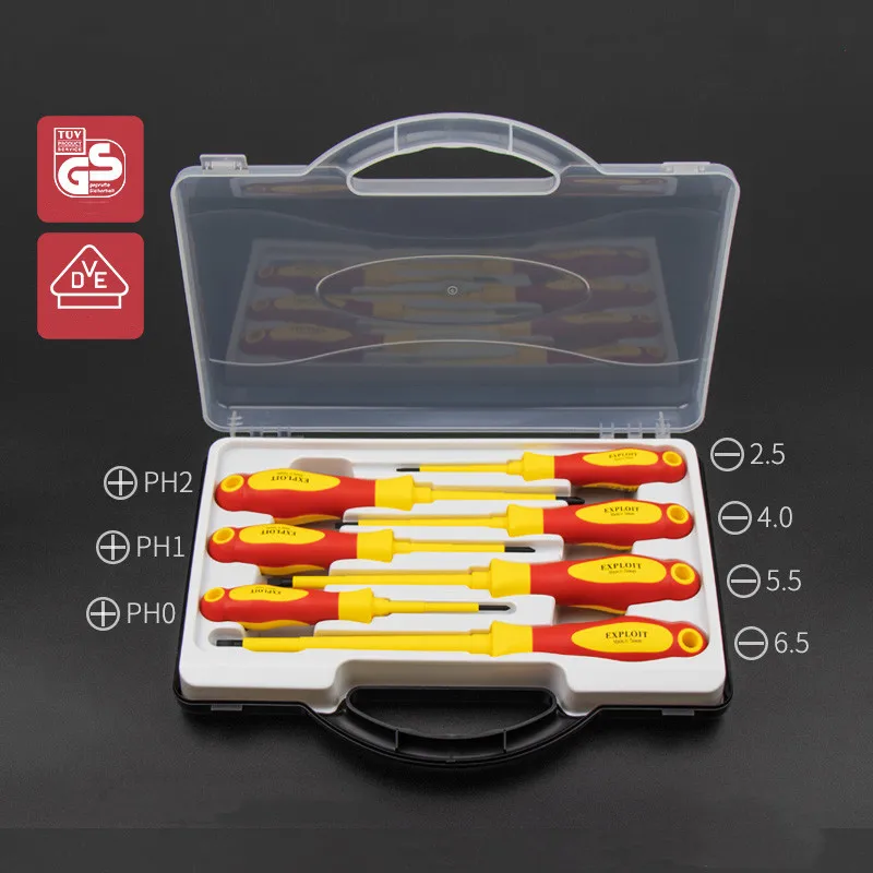 

Insulated Screwdriver Made in Germany VDE Certified 1000V Cross Word Electrician Special Tool Screwdriver Set