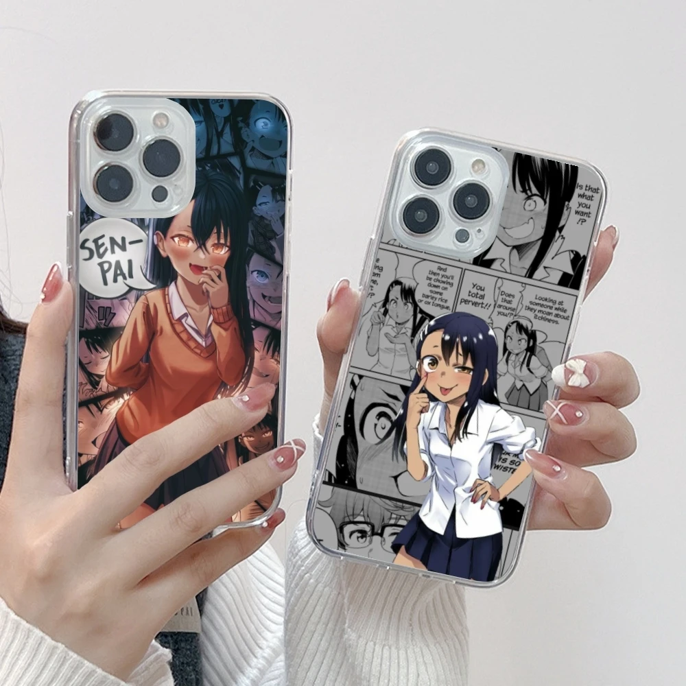 Hayase Nagatoro Anime Mobile Cell Phone Case for iPhone 16 15 14 13 12 11 X XR XS 8 Pro Max Plus Mini Clear Transparent Cover