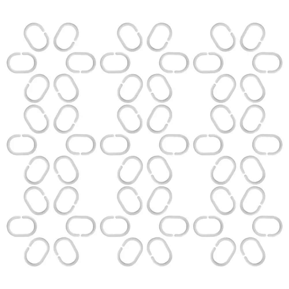 

48Pcs Shower Curtain Hooks Plastic C-Shaped Rings Easy Install Reusable Bathroom Curtain Accessories Plastic Shower Rings