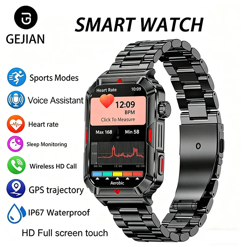 

2026 Sports Smart Watch 1.57"Bluetooth Call Heart Rate Health Monitoring IP67 Waterproof Smartwatch for Android IOS GPS Tracking