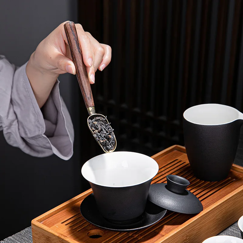 Tea Ceremony Six Gentlemen Set Kung Fu Tea Set Accessories Ebony Encyclopedia Tea Making Tools Tea Clip Spoon Tea Art Accessorie