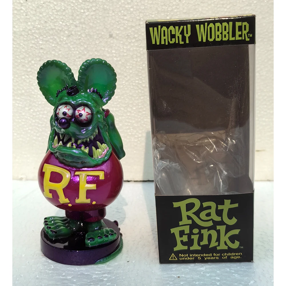 Rat Fink 10 Styles  Crazy Mouse Shake Head Doll   Locomotive Culture 17cm PVC Anime Figure Ornament Model Toy